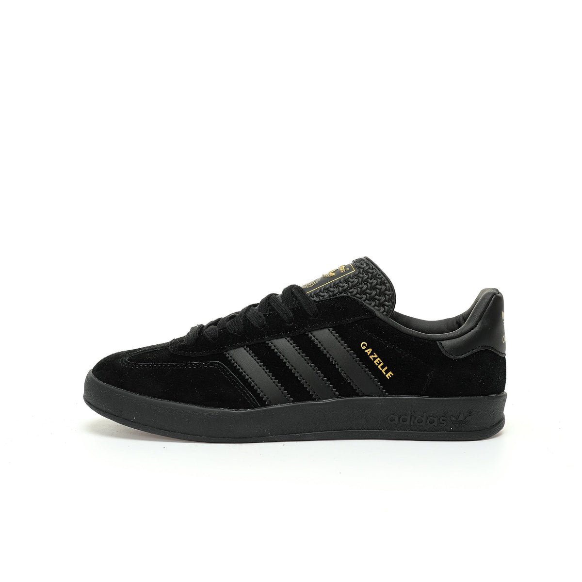 Adidas Originals Gazelle Indoor – All-Black / Gold Logo Suede Low-Top Sneakers