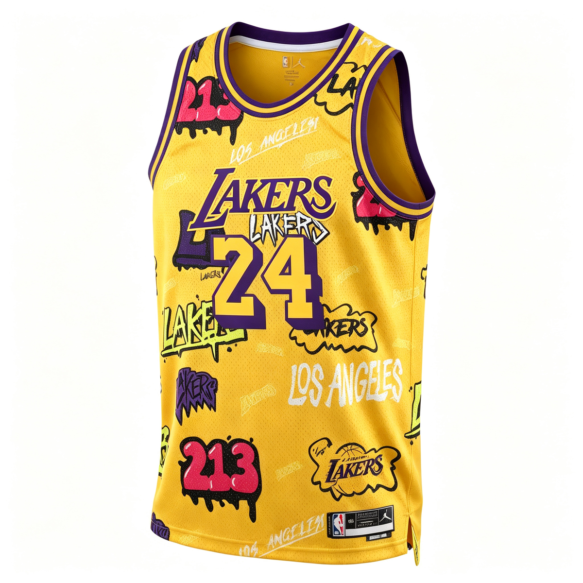 Mitchell & Ness Los Angeles Lakers Kobe Bryant #24 Graffiti Style Jersey – Yellow