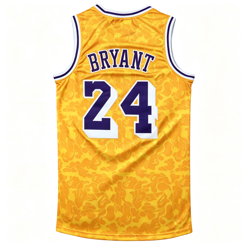 BAPE x Los Angeles Lakers Kobe Bryant #24 Basketball Jersey – Yellow Camo