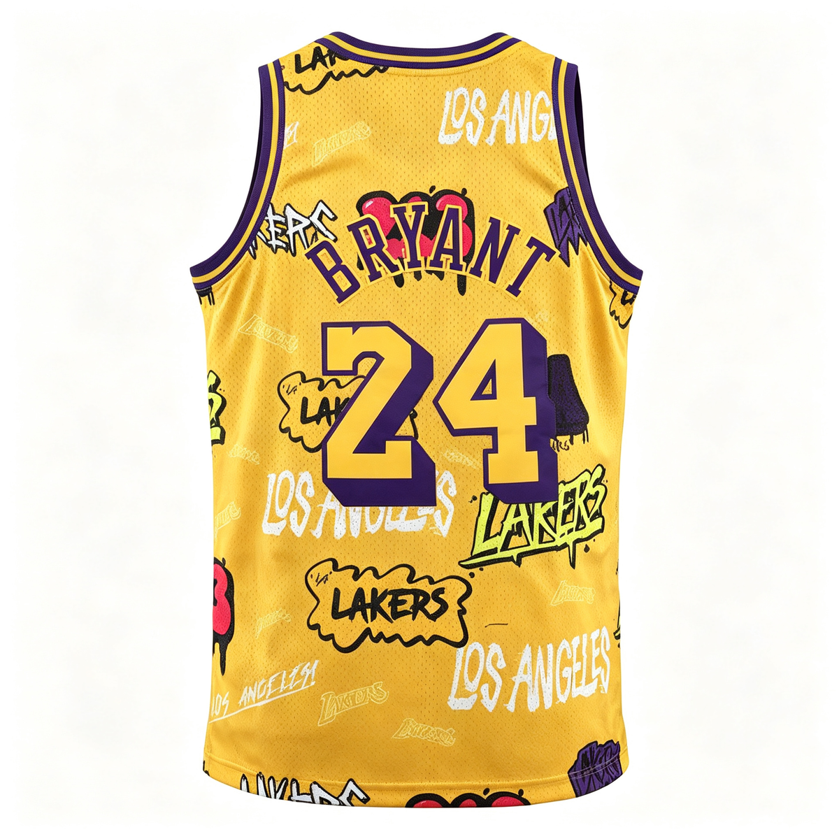 Mitchell & Ness Los Angeles Lakers Kobe Bryant #24 Graffiti Style Jersey – Yellow