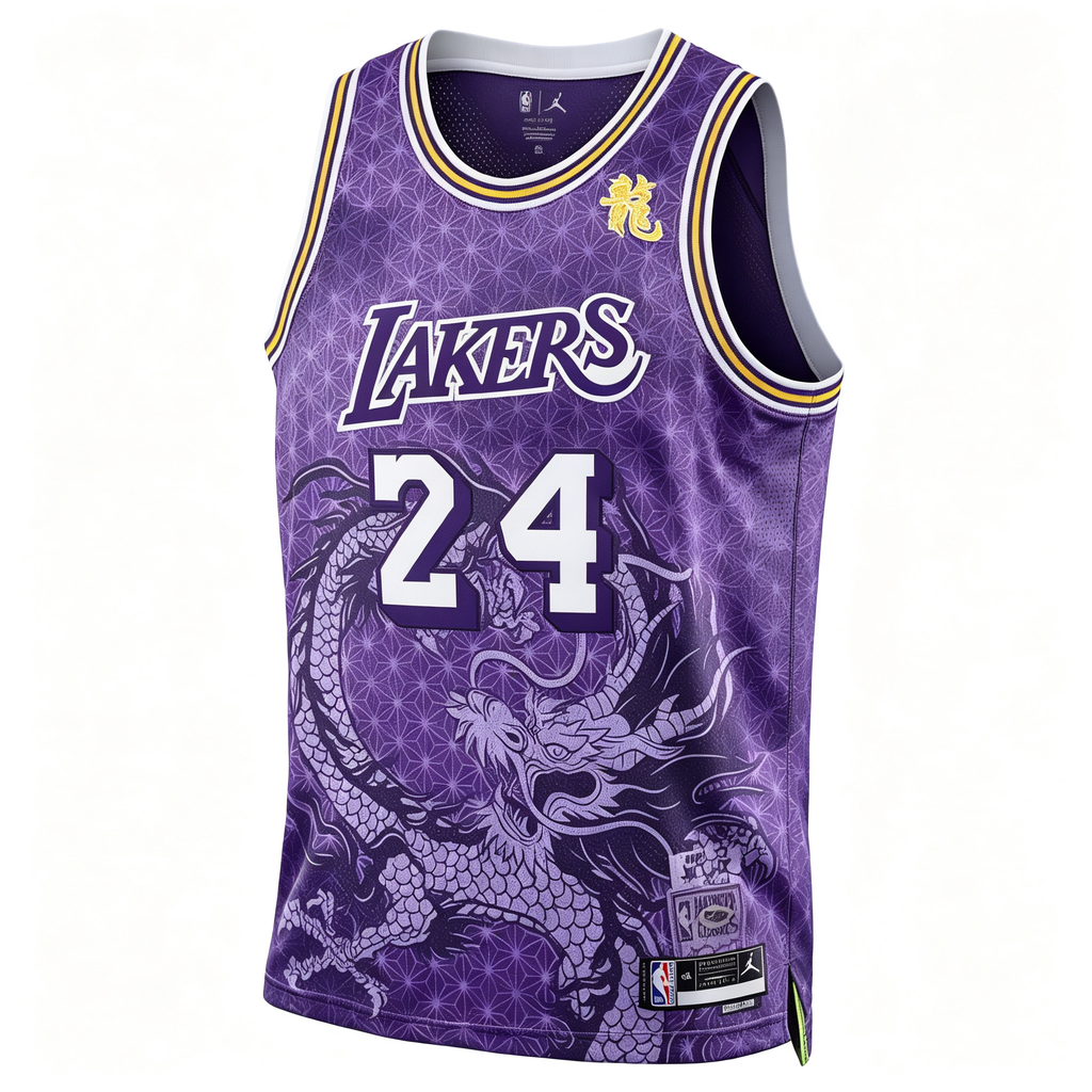 Jordan Brand Los Angeles Lakers Kobe Bryant #24 Year of the Dragon Jersey – Purple