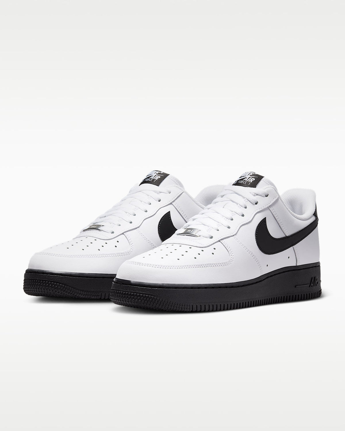Nike Air Force 1 '07 White Black Swoosh Black Outsole Sneakers