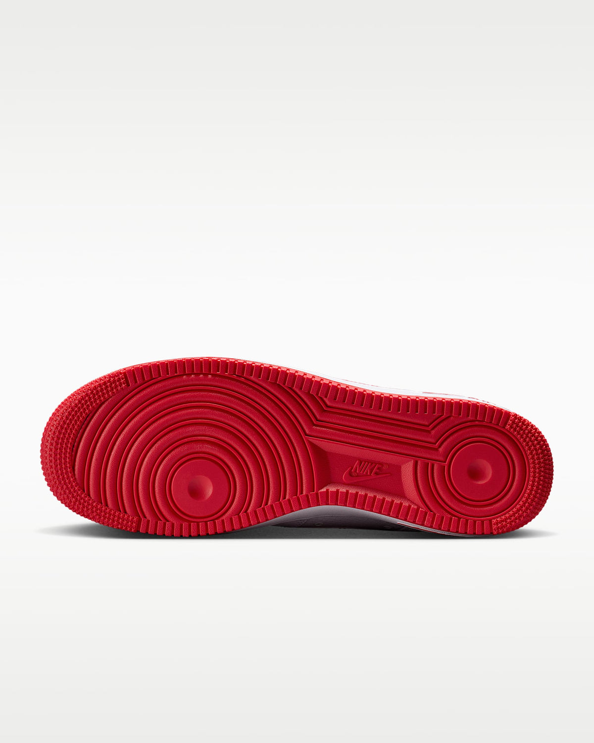Nike Air Force 1 '07 White Red Swoosh Red Outsole Sneakers