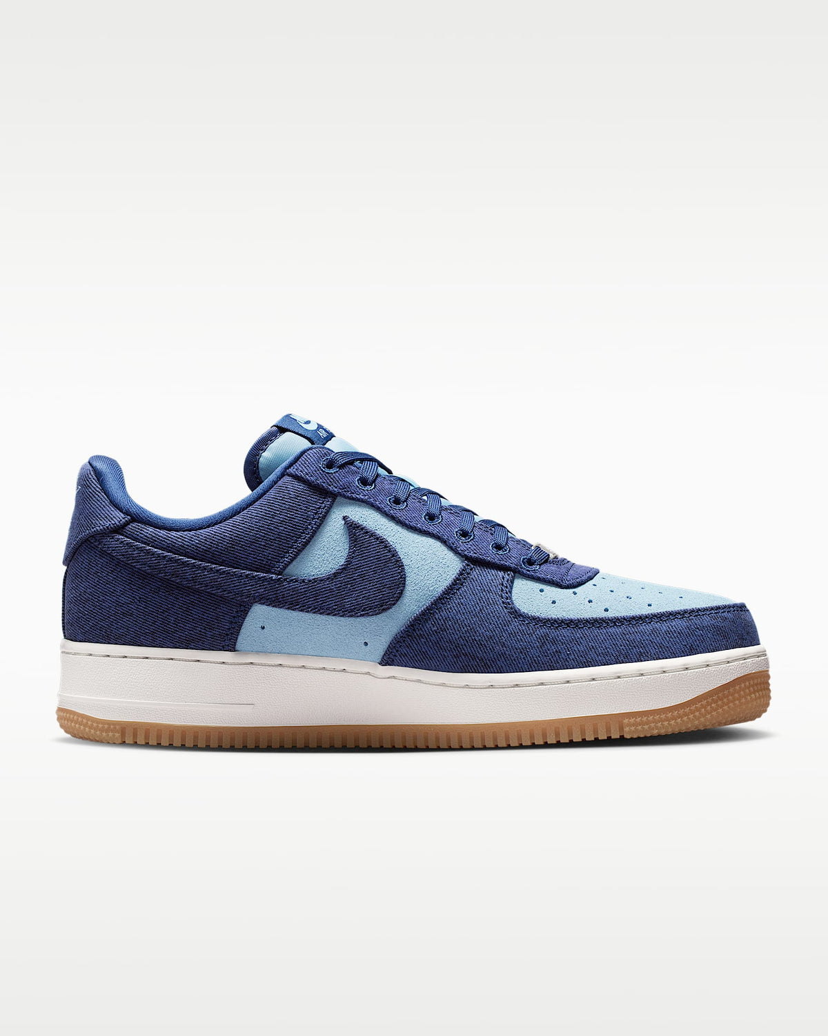 Nike Air Force 1 '07 Two-Tone Blue Denim Gum Sneakers