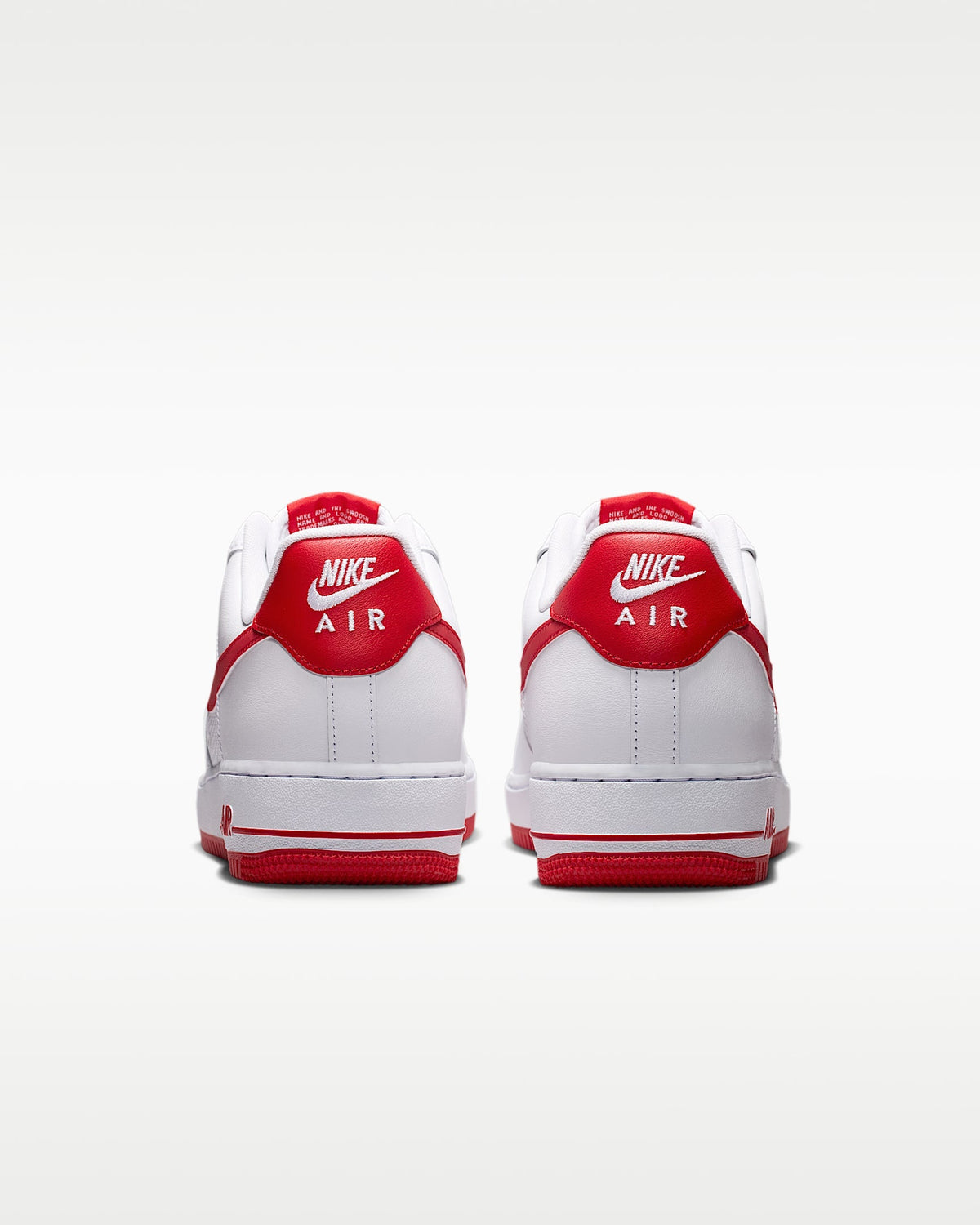 Nike Air Force 1 '07 White Red Swoosh Red Outsole Sneakers