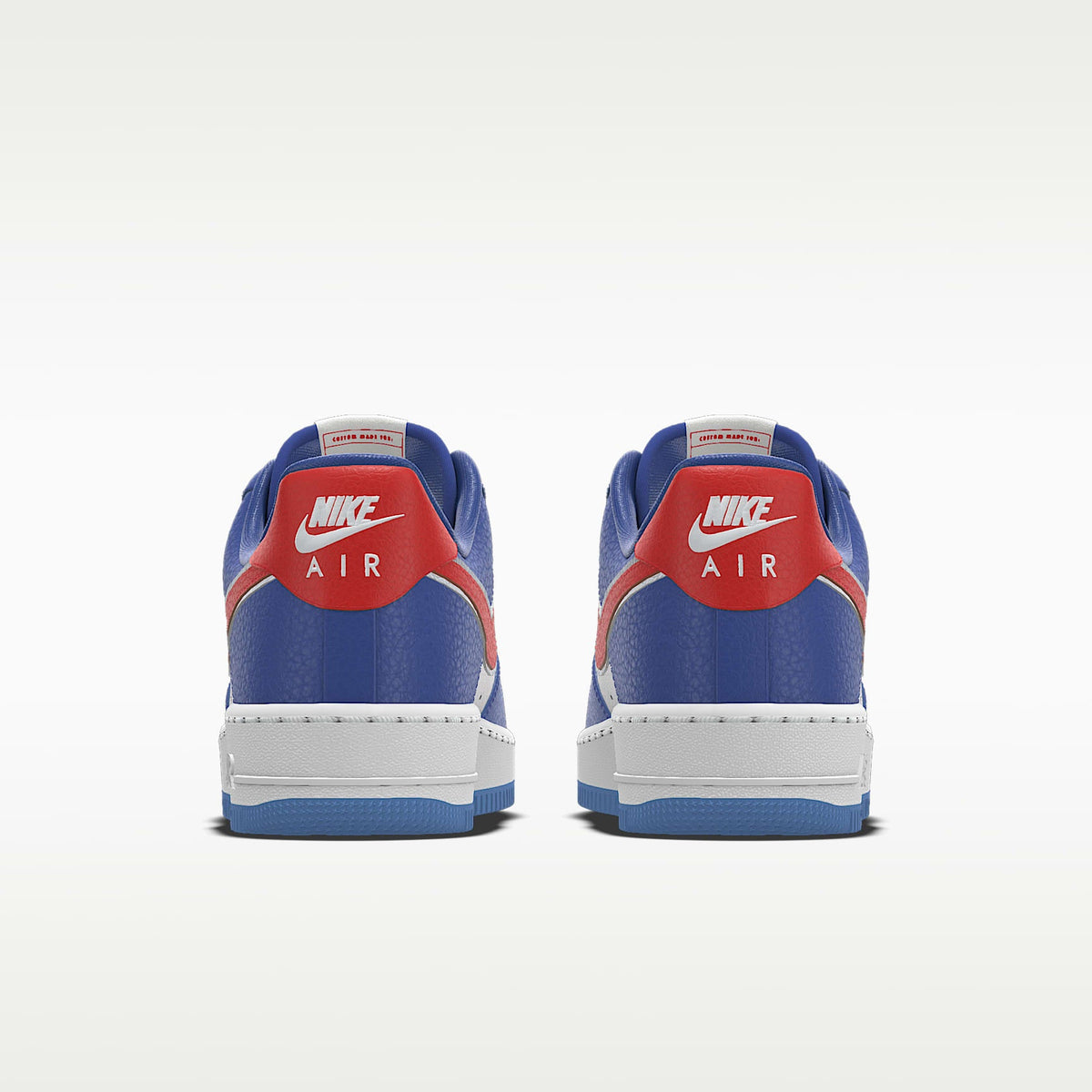 Nike Air Force 1 '07 White Blue Red Silver Outline Color-Block Sneakers