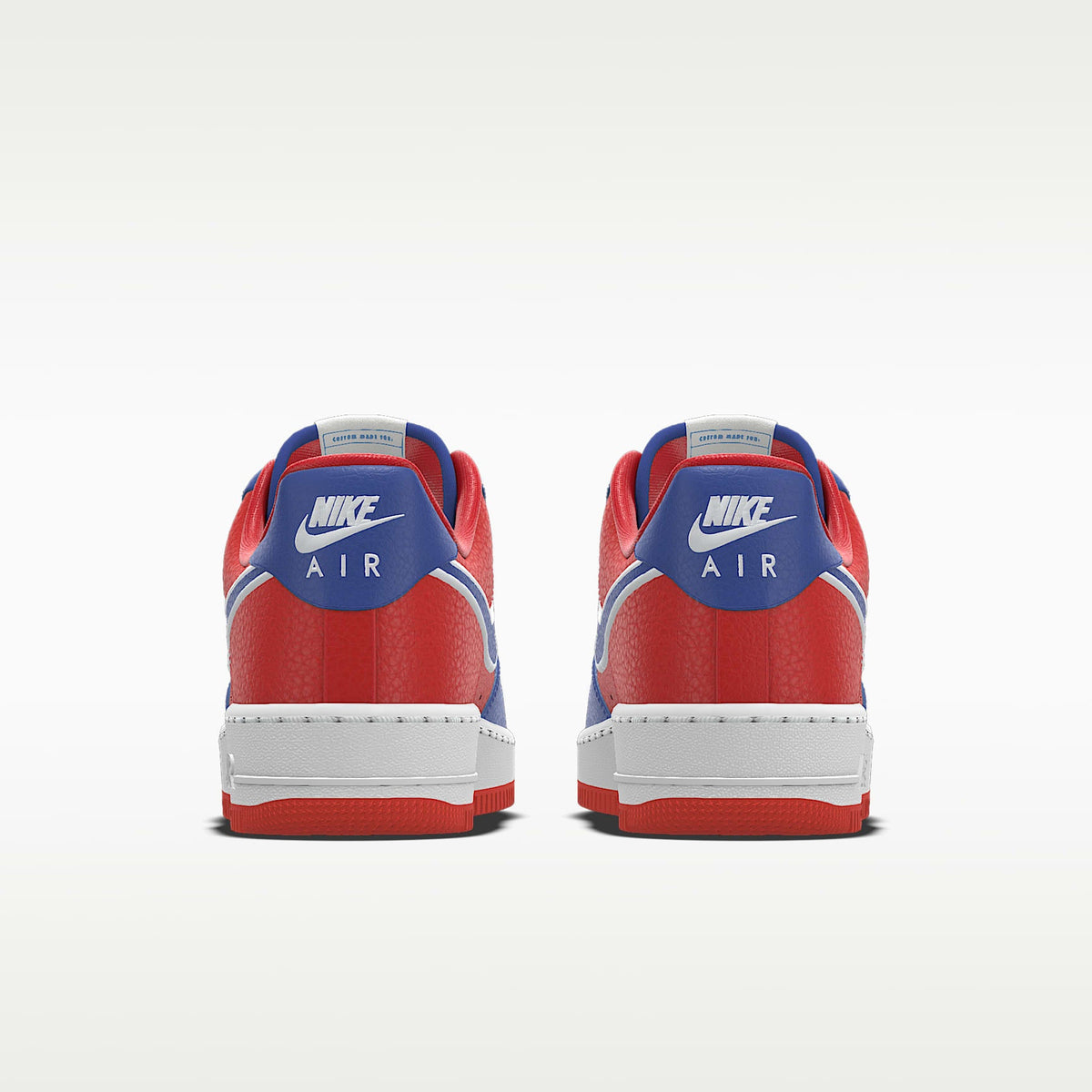 Nike Air Force 1 '07 Red Blue White Outline Color-Block Sneakers