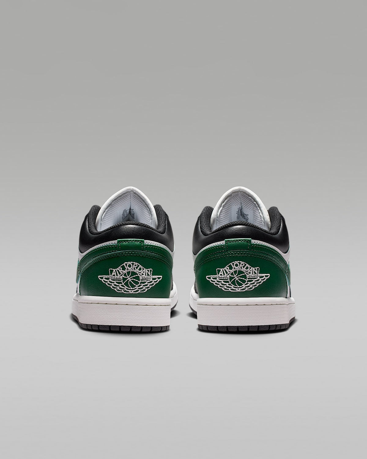 Air Jordan 1 Low White Black and Pine Green Sneakers