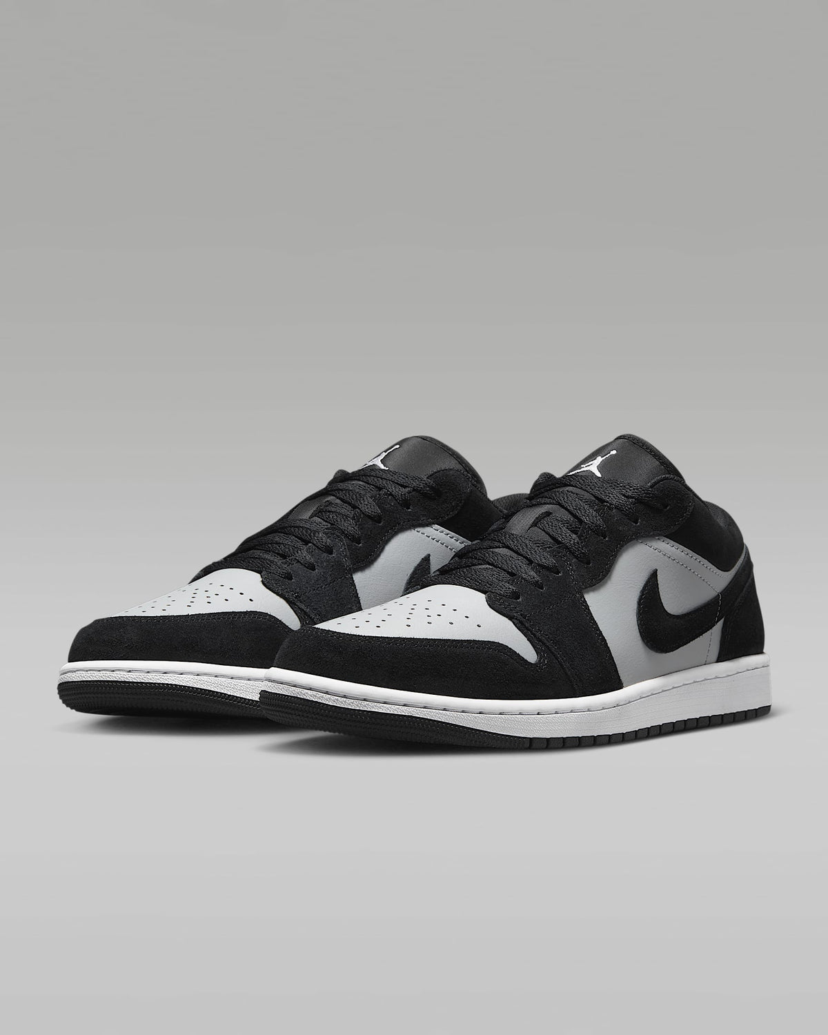 Air Jordan 1 Low OG Black Grey Suede Leather Sneakers