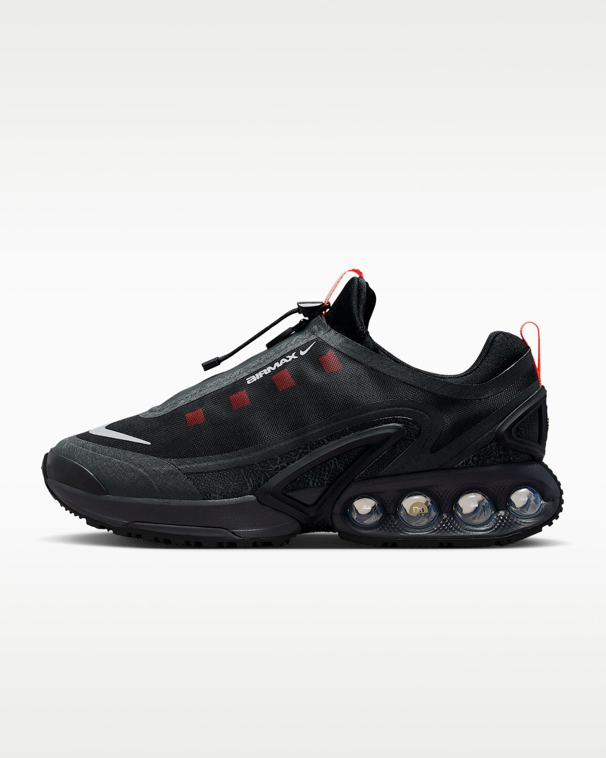 Nike Air Max DN Roam – Black / Red Mesh Athletic Sneakers