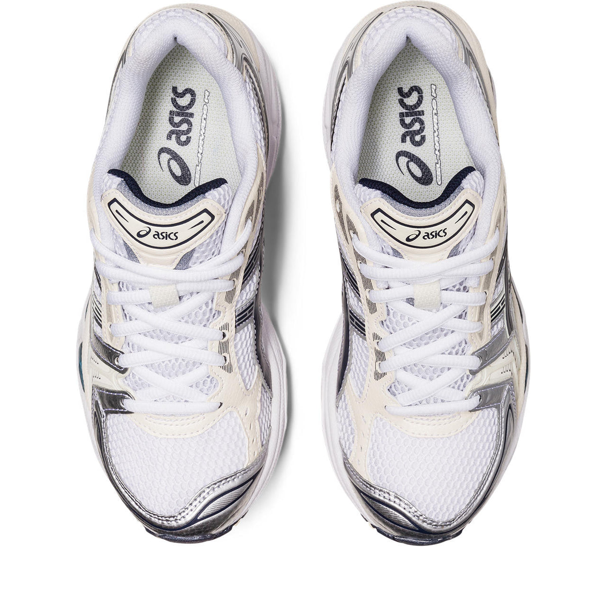 Asics Gel-Kayano 14 White / Cream / Metallic Silver / Navy