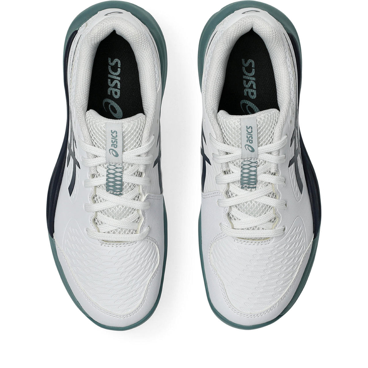 Asics Gel-Resolution – White/Navy/Teal Tennis Sneaker