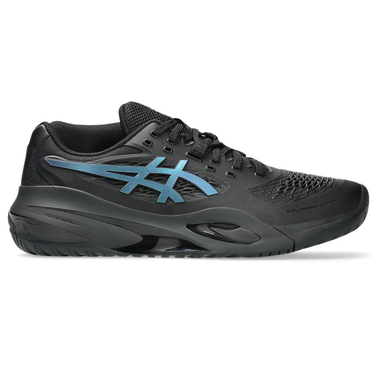 Asics Gel-Resolution – Black/Iridescent Cyan Tennis Sneaker
