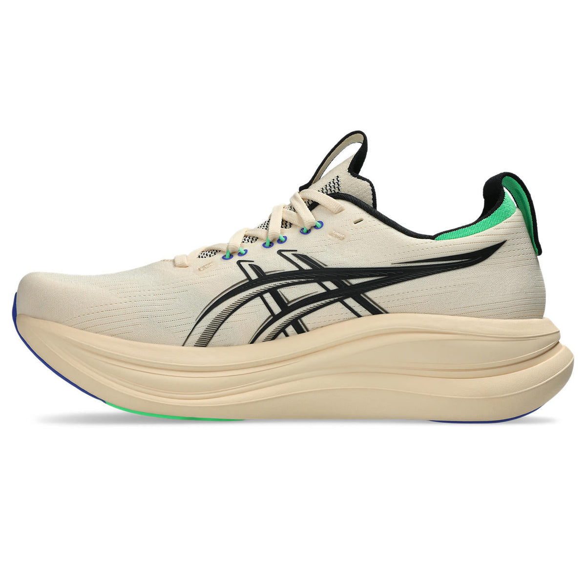 Asics Gel-Nimbus 28 – Cream/Black/Green Running Shoe
