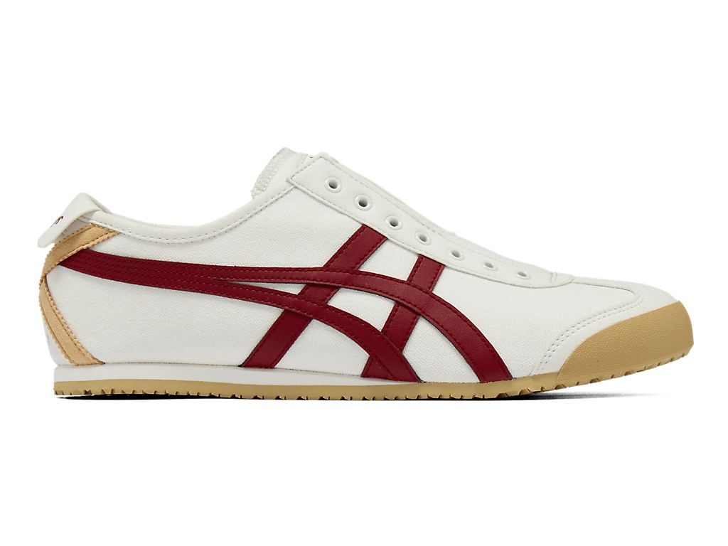 Onitsuka Tiger Mexico 66 Slip-On Unisex Sneakers – Cream Burgundy Stripe