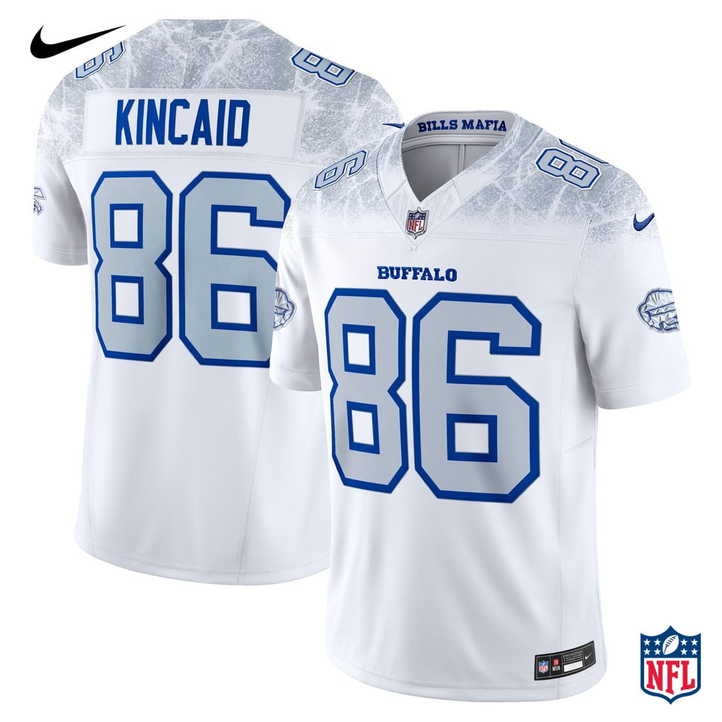 Nike Dalton Kincaid #86 Buffalo Bills White Frosted Vapor F.U.S.E. Limited Jersey