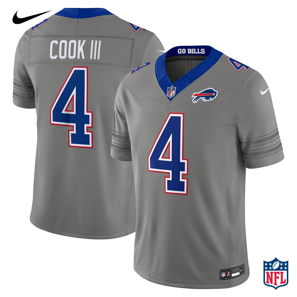 Nike James Cook #4 Buffalo Bills Gray Alternate Vapor F.U.S.E. Limited Jersey