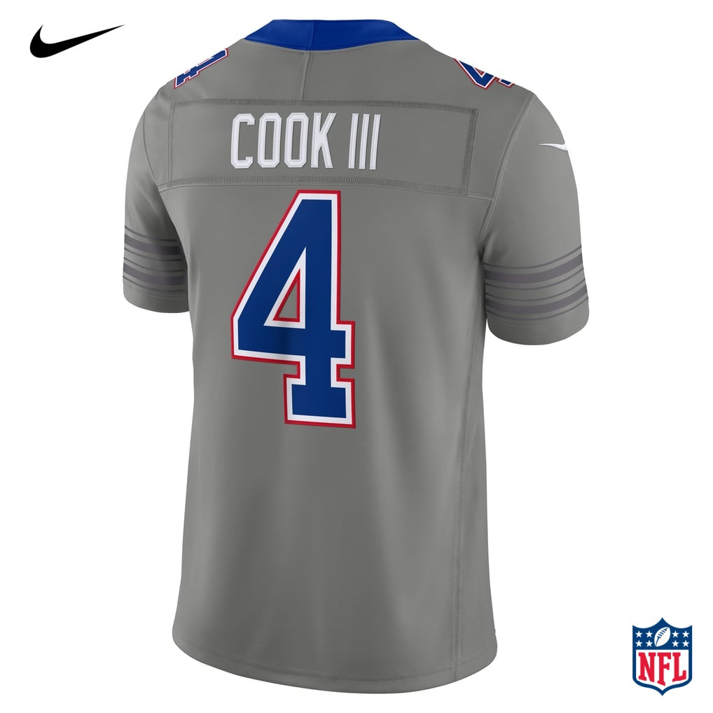 Nike James Cook #4 Buffalo Bills Gray Alternate Vapor F.U.S.E. Limited Jersey
