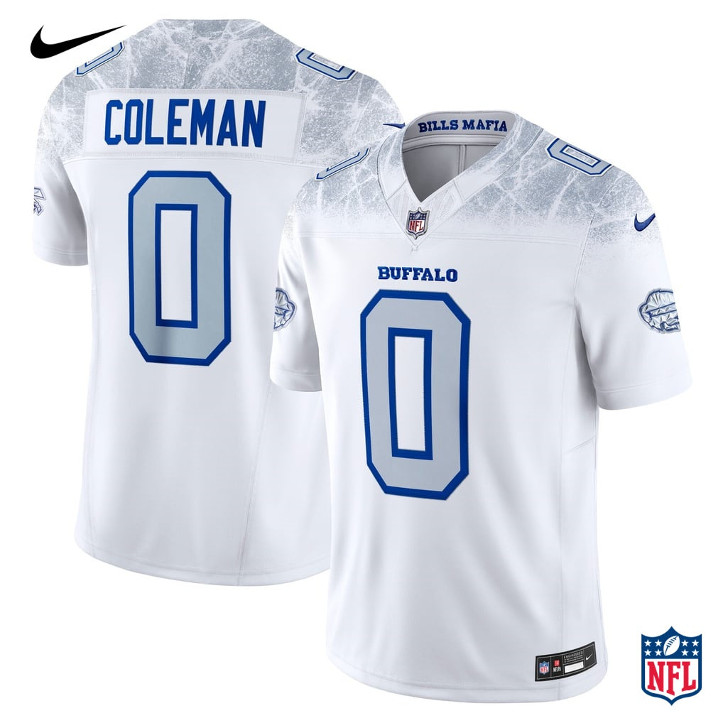 Nike Keon Coleman #0 Buffalo Bills White Frosted Vapor F.U.S.E. Limited Jersey