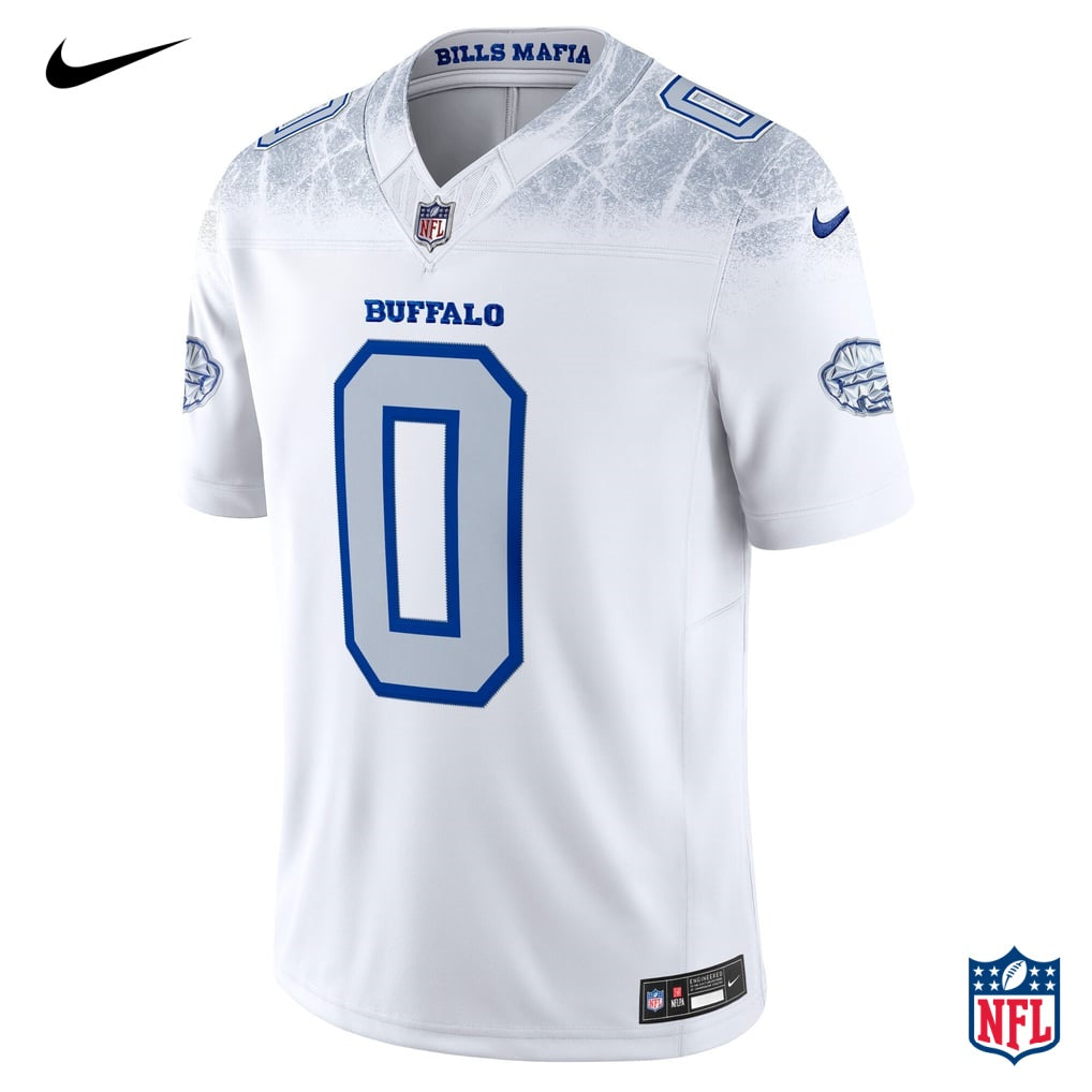 Nike Keon Coleman #0 Buffalo Bills White Frosted Vapor F.U.S.E. Limited Jersey