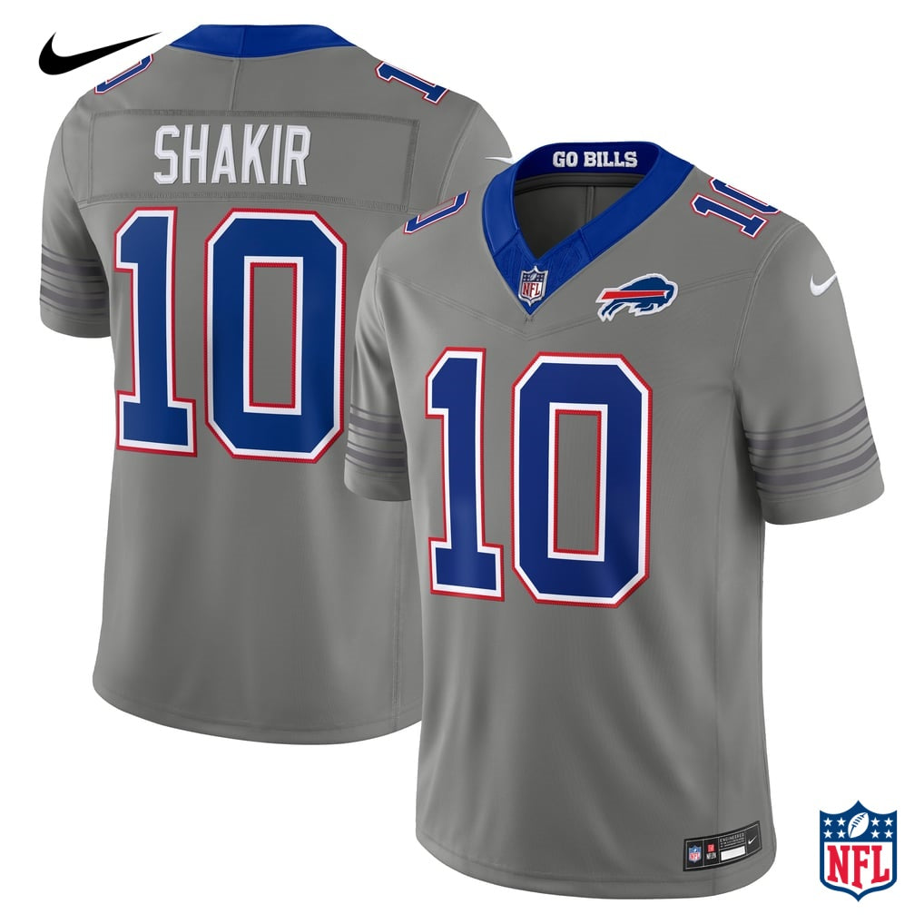 Nike Khalil Shakir #10 Buffalo Bills Gray Alternate Vapor F.U.S.E. Limited Jersey