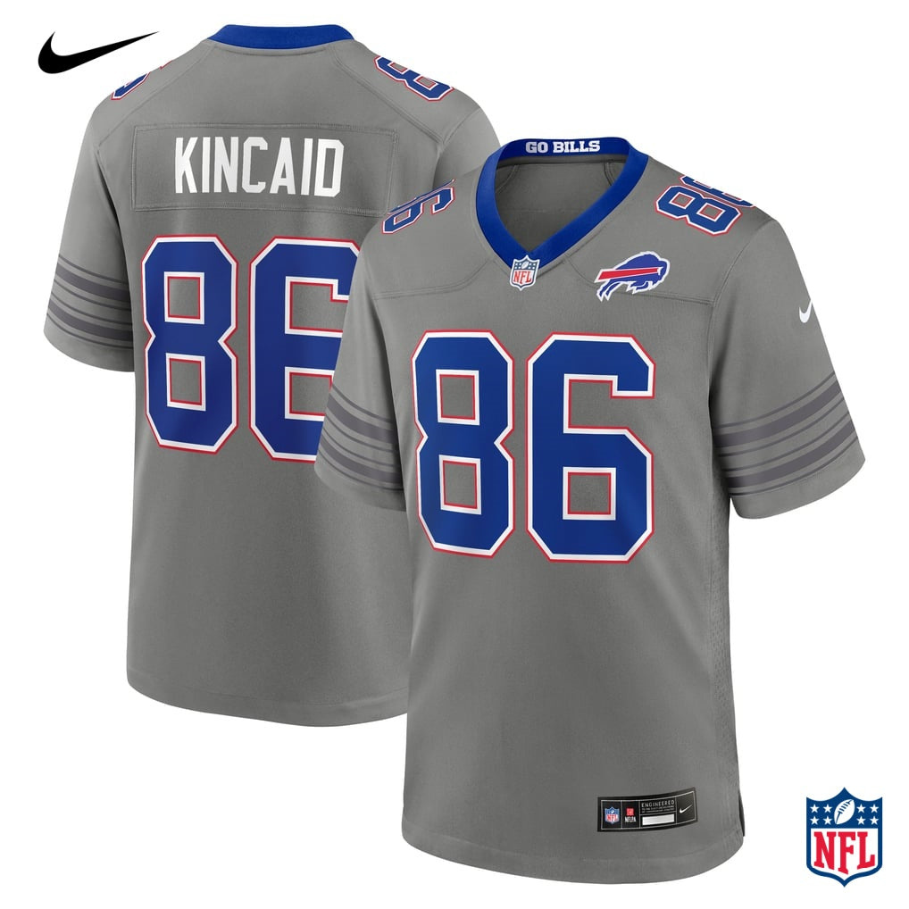 Nike Dalton Kincaid #86 Buffalo Bills Gray Alternate Vapor F.U.S.E. Limited Jersey
