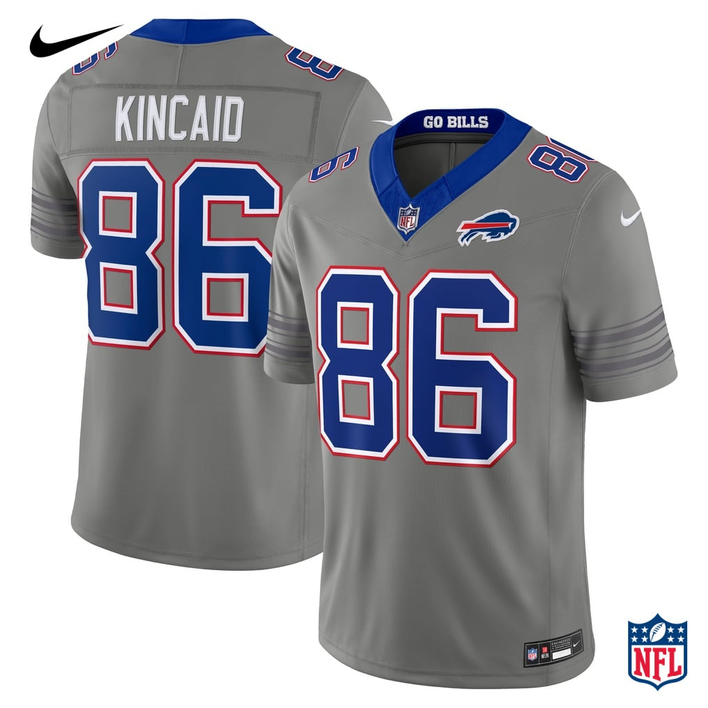 Nike Dalton Kincaid #86 Buffalo Bills Gray Alternate Vapor F.U.S.E. Limited Jersey