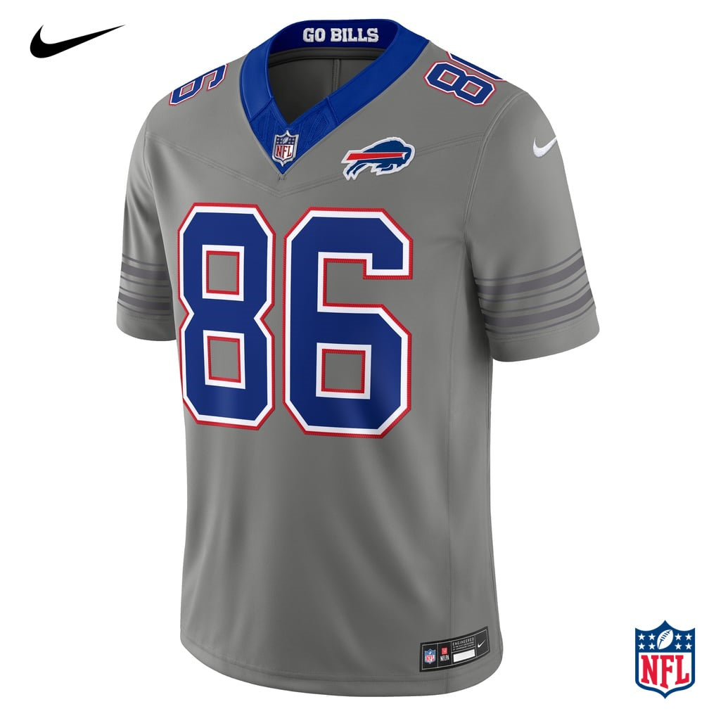 Nike Dalton Kincaid #86 Buffalo Bills Gray Alternate Vapor F.U.S.E. Limited Jersey