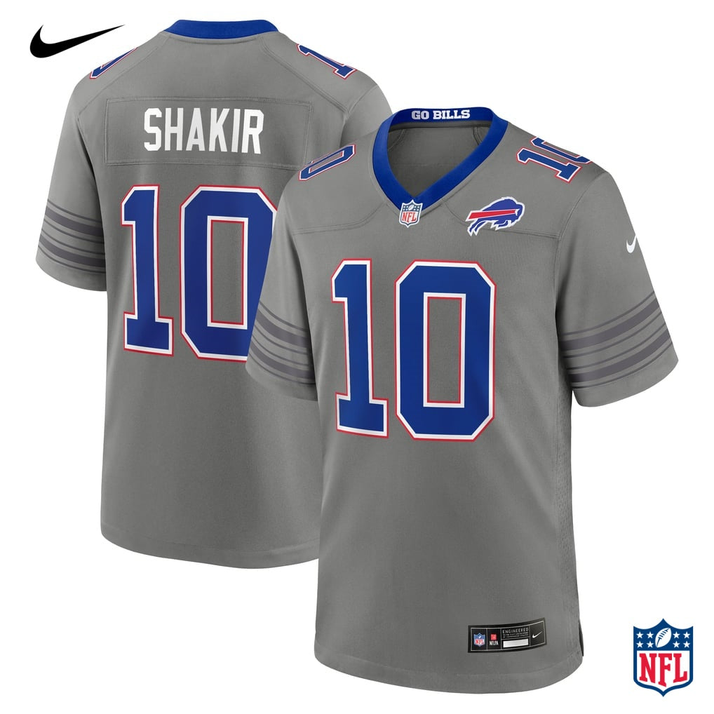 Nike Khalil Shakir #10 Buffalo Bills Gray Alternate Vapor F.U.S.E. Limited Jersey