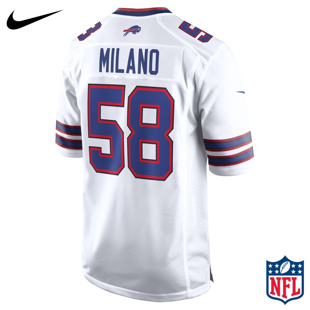 Nike Matt Milano #58 Buffalo Bills White Away Game Jersey