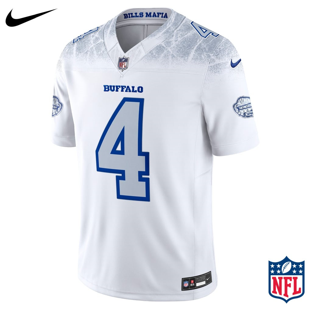 Nike James Cook #4 Buffalo Bills White Away Game Jersey