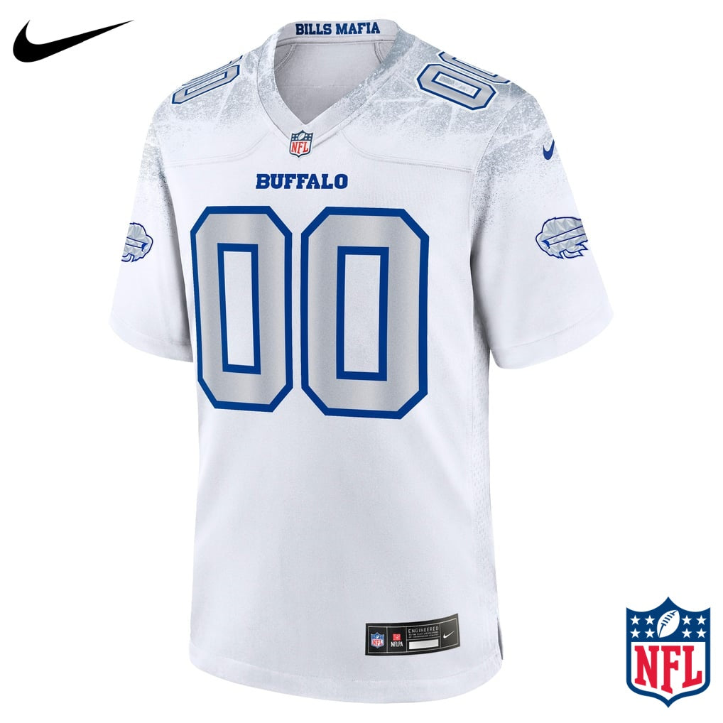 Nike Custom #00 Buffalo Bills White Away Game Jersey