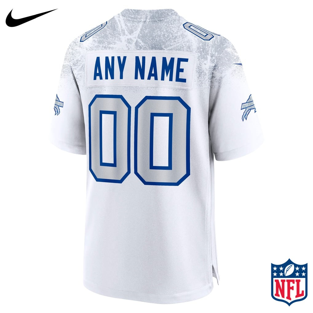 Nike Custom #00 Buffalo Bills White Away Game Jersey