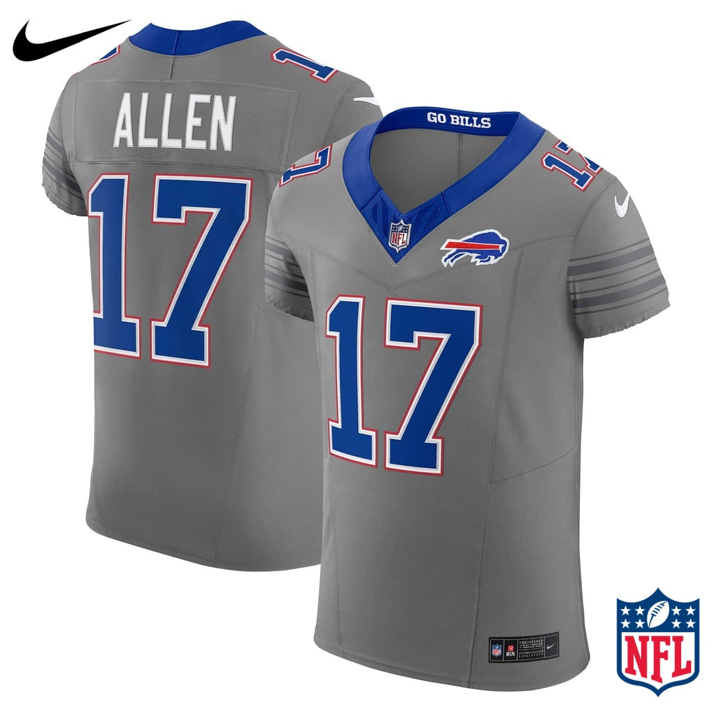Nike Josh Allen #17 Buffalo Bills Gray Alternate Game Jersey
