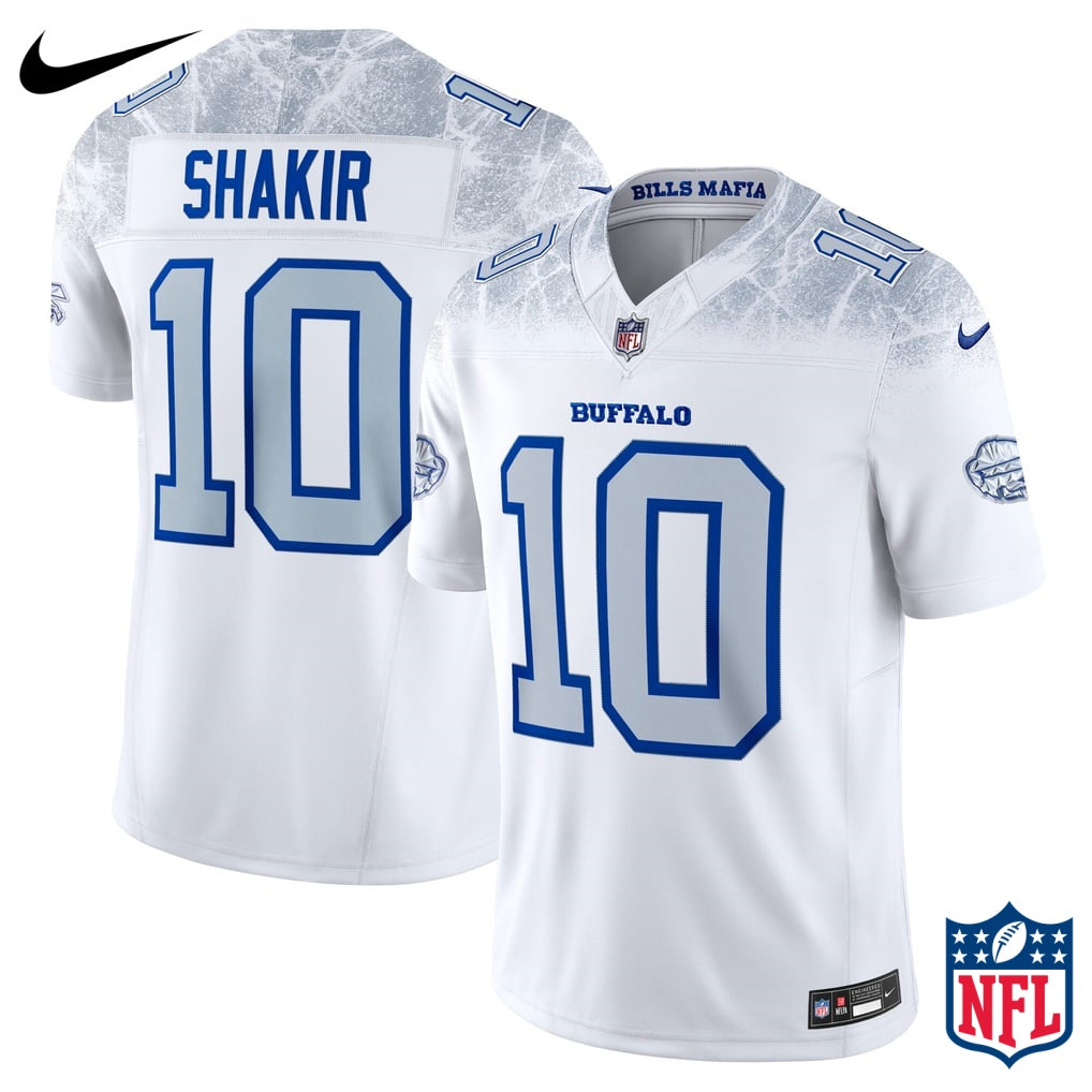 Nike Khalil Shakir #10 Buffalo Bills White Away Game Jersey