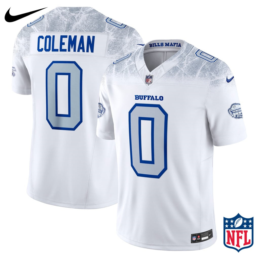 Nike Keon Coleman #0 Buffalo Bills White Away Game Jersey