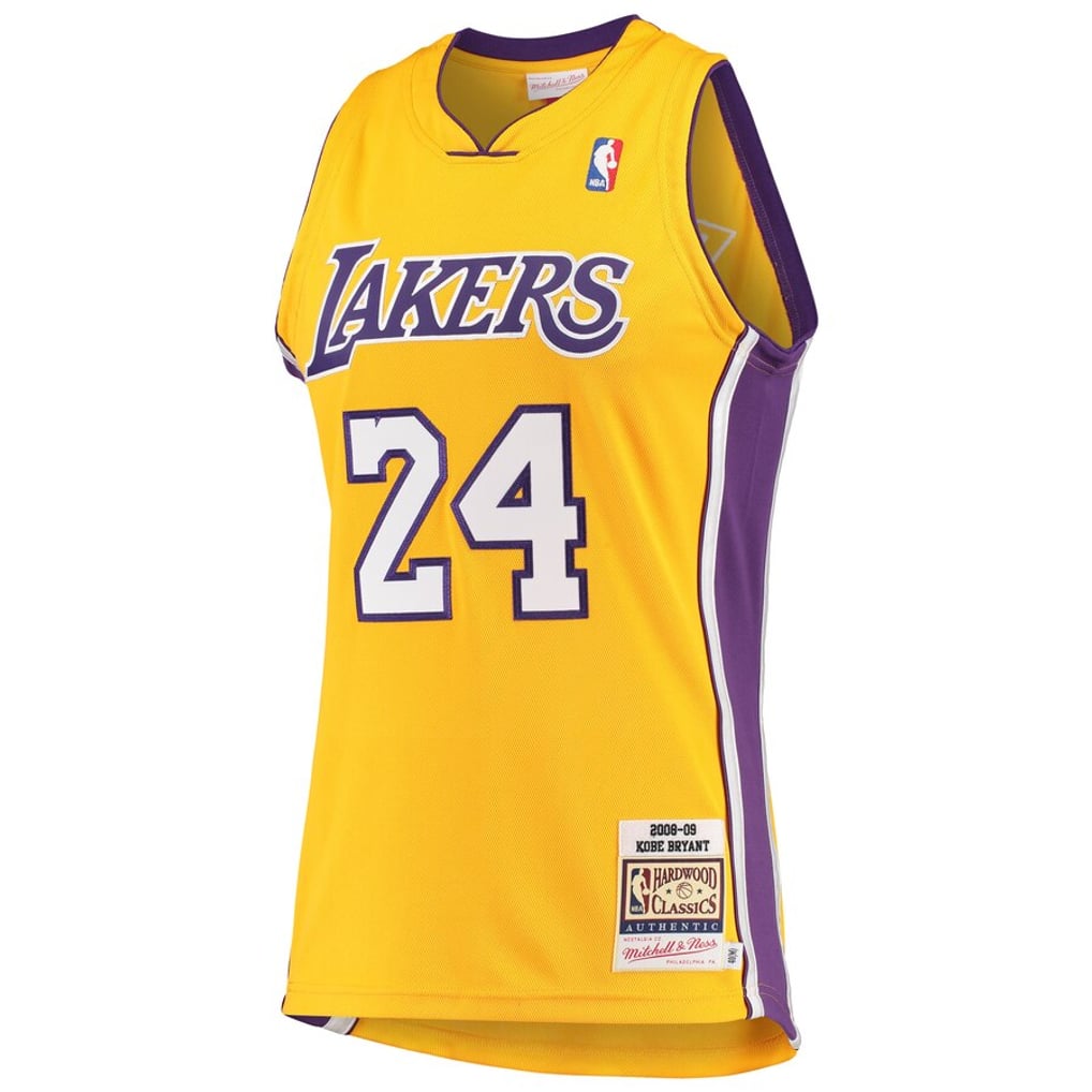 Mitchell & Ness Kobe Bryant #24 Los Angeles Lakers Gold Hardwood Classics Jersey