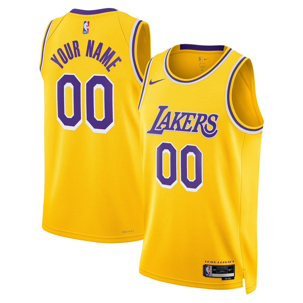 Nike Custom #00 Los Angeles Lakers Gold Home Swingman Jersey