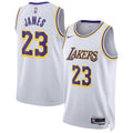 Nike LeBron James #23 Los Angeles Lakers White Away Swingman Jersey