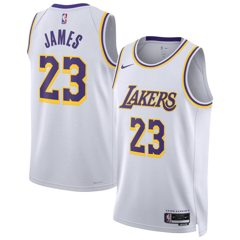 Nike LeBron James #23 Los Angeles Lakers White Away Swingman Jersey