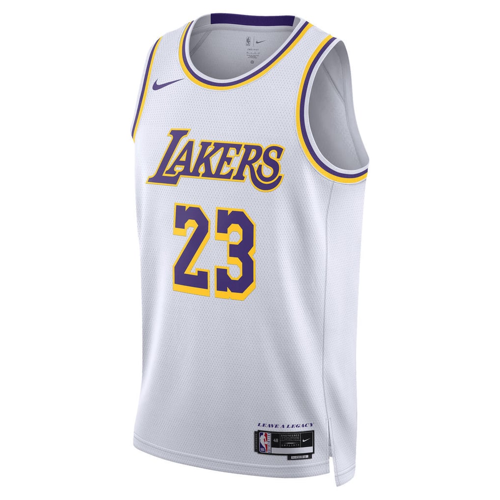 Nike LeBron James #23 Los Angeles Lakers White Away Swingman Jersey