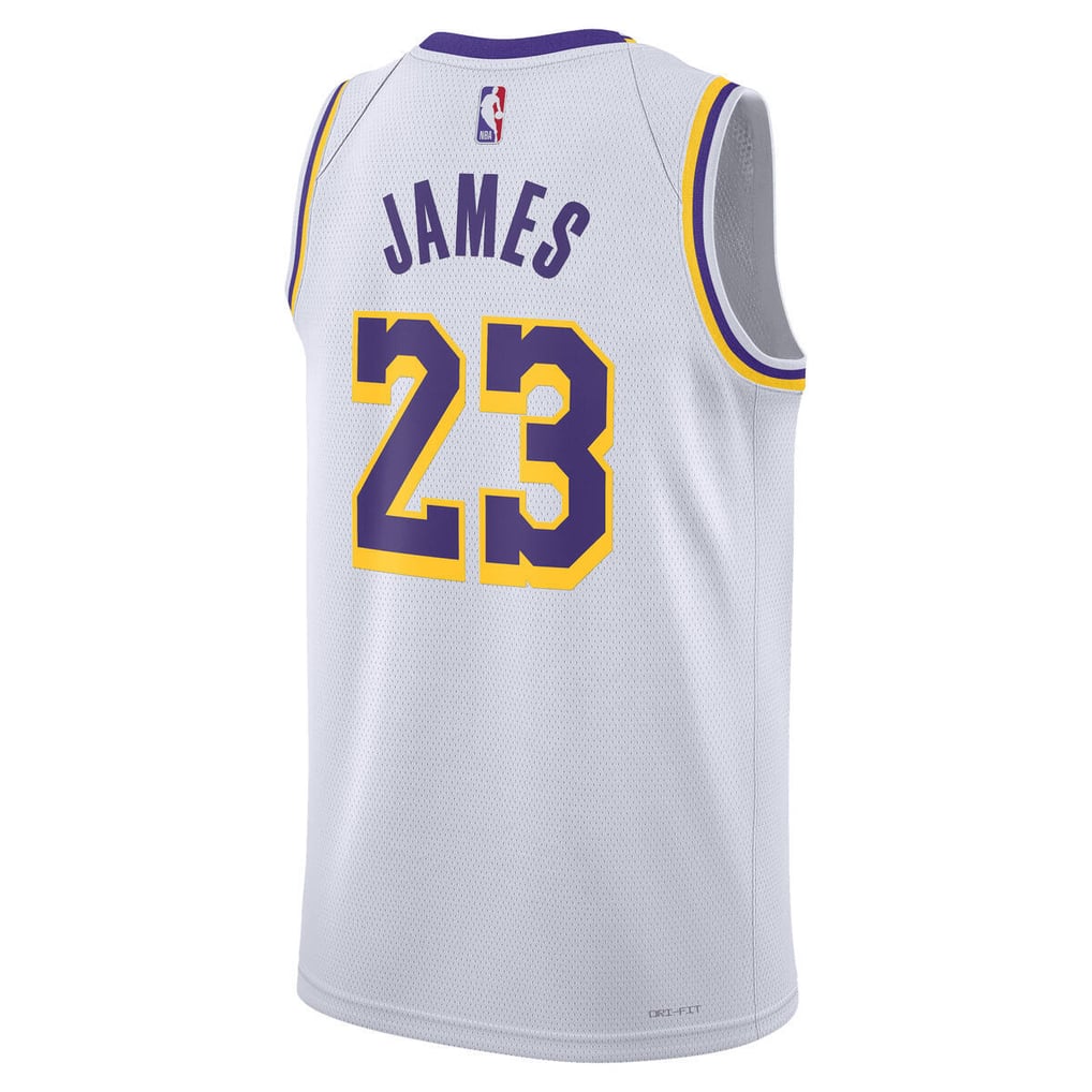 Nike LeBron James #23 Los Angeles Lakers White Away Swingman Jersey