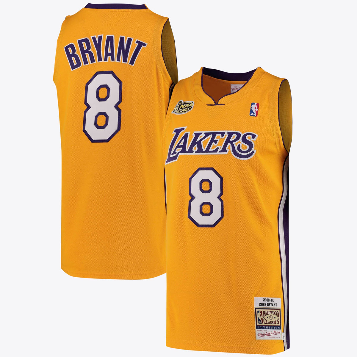 Mitchell & Ness Kobe Bryant #8 Los Angeles Lakers Gold Home Hardwood Classics Jersey