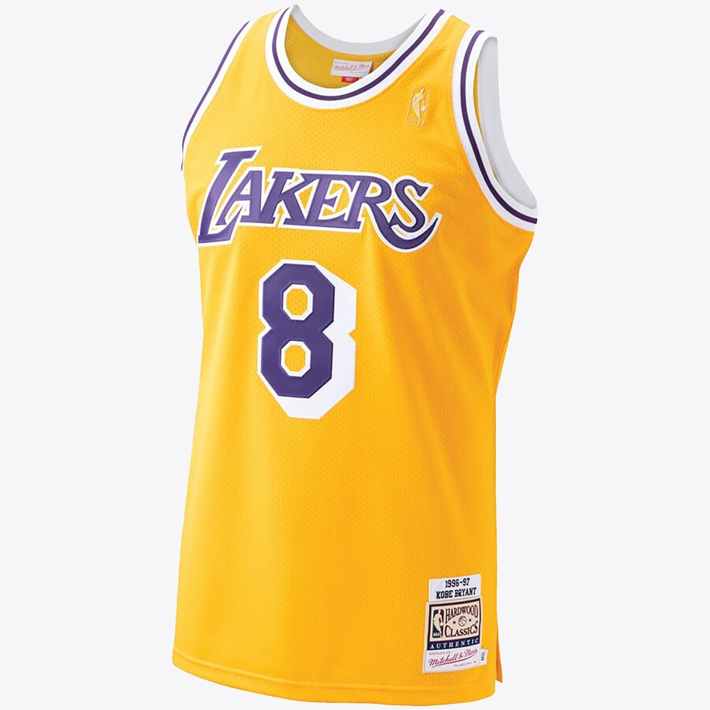 Mitchell & Ness Kobe Bryant #8 Los Angeles Lakers Gold Home Hardwood Classics Jersey