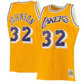 Mitchell & Ness Magic Johnson #32 Los Angeles Lakers Gold Hardwood Classics Jersey