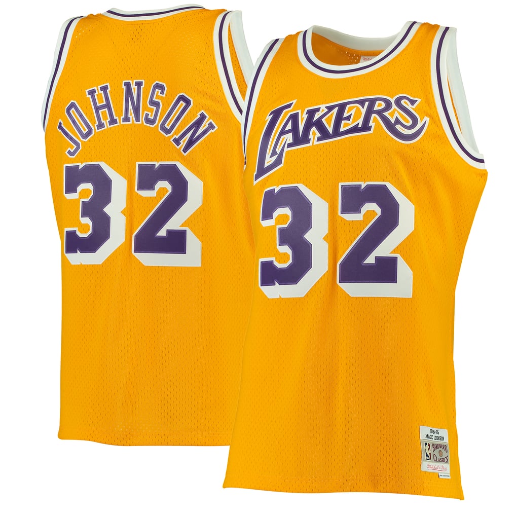 Mitchell & Ness Magic Johnson #32 Los Angeles Lakers Gold Hardwood Classics Jersey