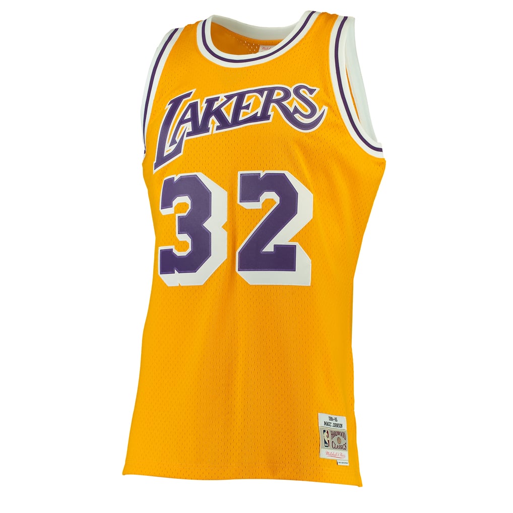 Mitchell & Ness Magic Johnson #32 Los Angeles Lakers Gold Hardwood Classics Jersey