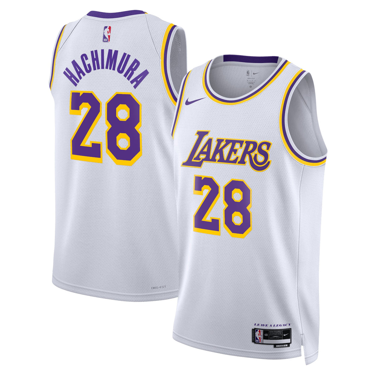 Nike Rui Hachimura #28 Los Angeles Lakers White Away Swingman Jersey