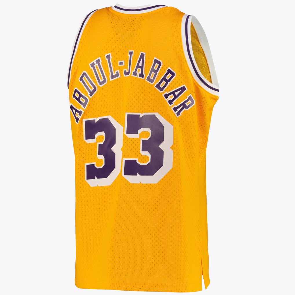 Mitchell & Ness Kareem Abdul-Jabbar #33 Los Angeles Lakers Gold Hardwood Classics Jersey