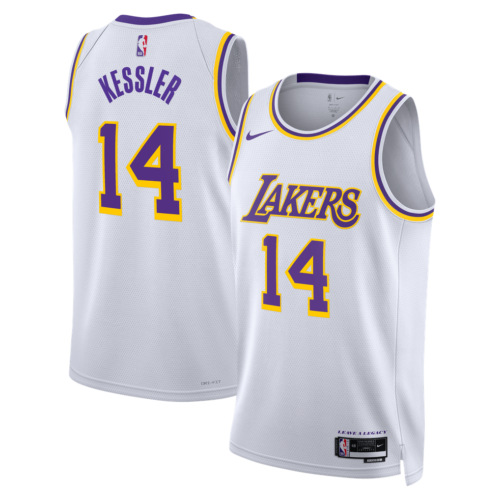 Nike Walker Kessler #14 Los Angeles Lakers White Away Swingman Jersey